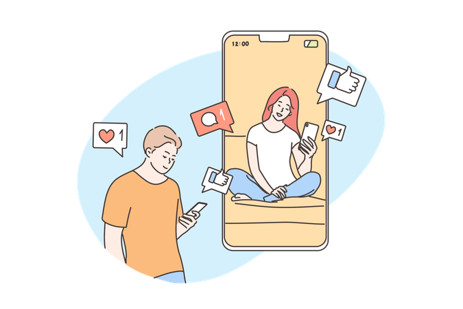 Couple is dating each other  Illustration