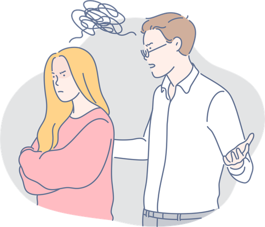 Couple is disagreeing on issues  Illustration