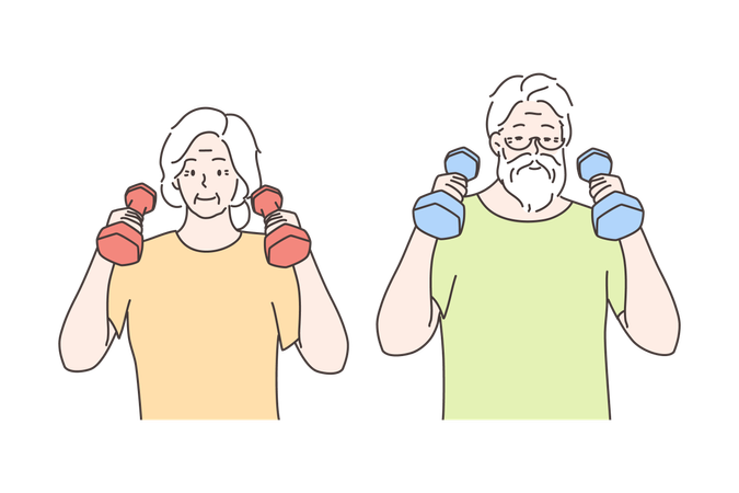 Couple is doing exercise  Illustration