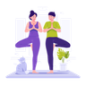 partner yoga illustration free download