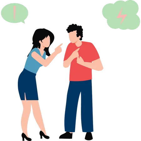 The Couple Is Fighting Illustration