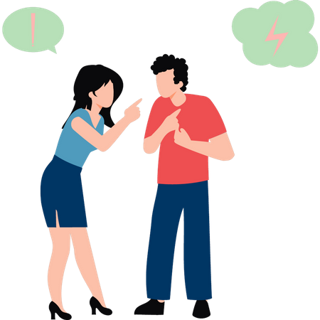 Couple is fighting  Illustration