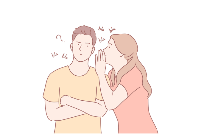 Couple is gossiping  Illustration