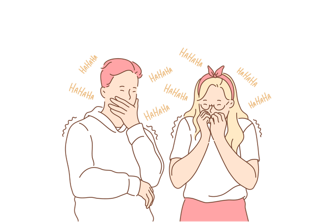 Couple is gossiping with each other  Illustration