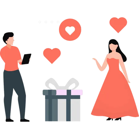 Couple is happy  Illustration