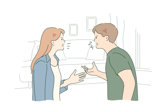 Couple is having disagreement  Illustration