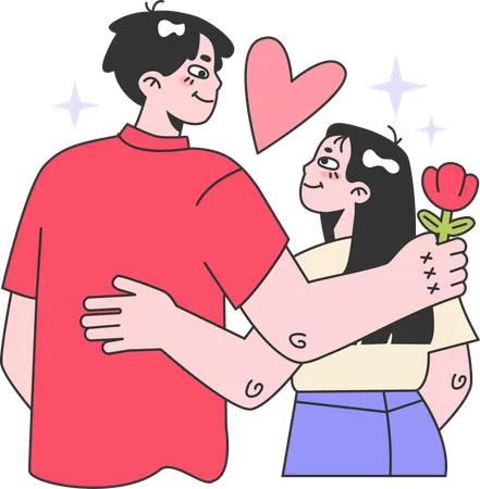 Couple is in love  Illustration