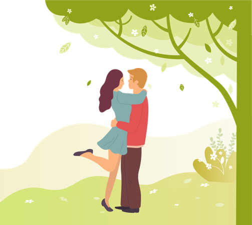 Couple is in romantic mood  Illustration