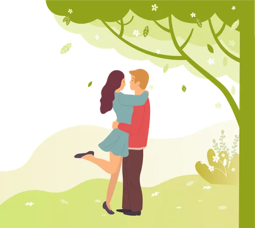 Couple is in romantic mood  Illustration