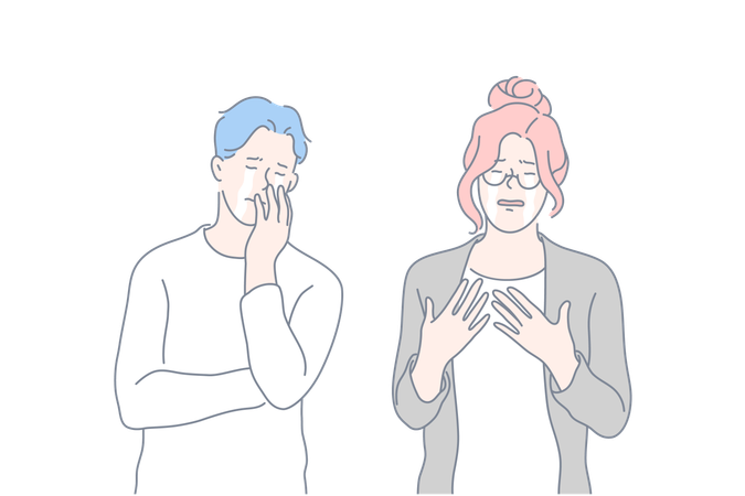 Couple is in sorrow  Illustration