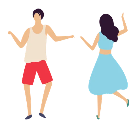 Couple is madly in love while dancing  Illustration