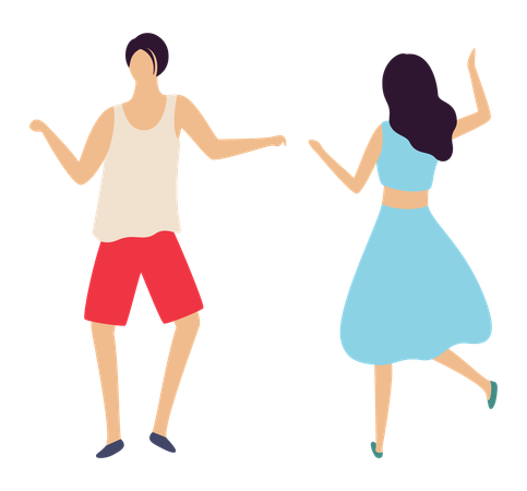 Couple is madly in love while dancing  Illustration