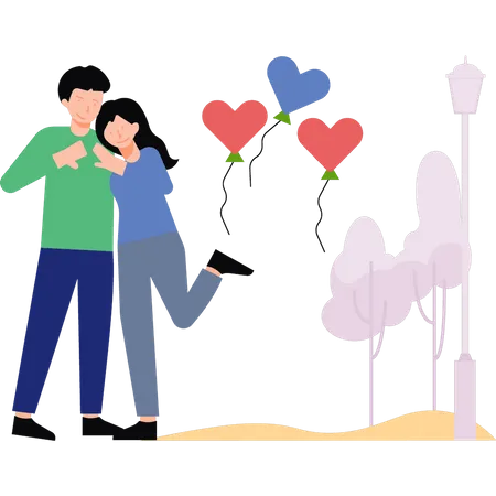 Couple is making a heart with their hands Illustration