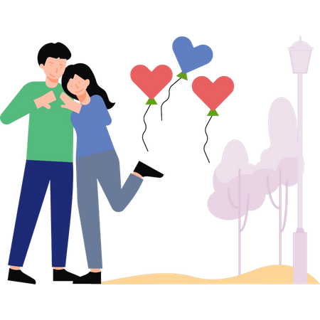 Couple is making a heart with their hands  Illustration