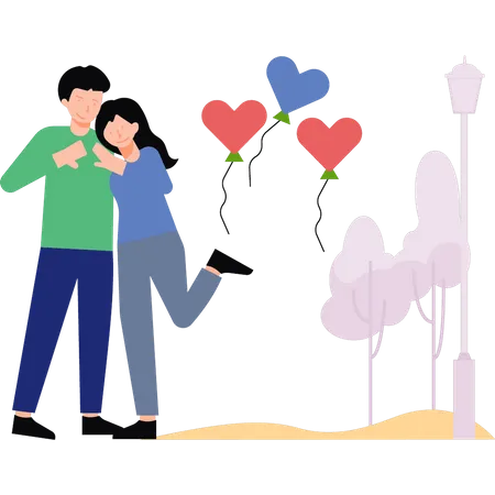 Couple is making a heart with their hands  Illustration