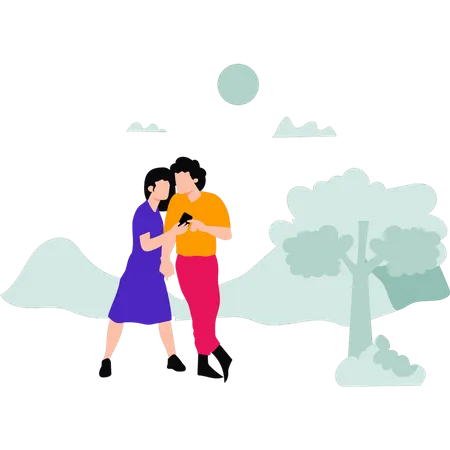 Couple is on vacation  Illustration