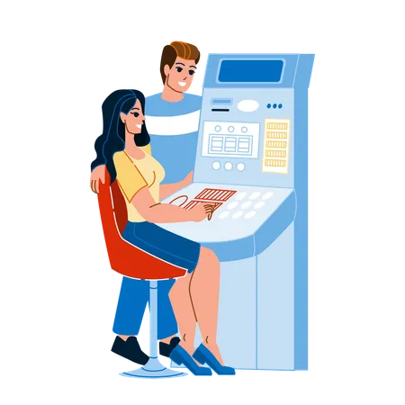 Couple is playing casino  Illustration