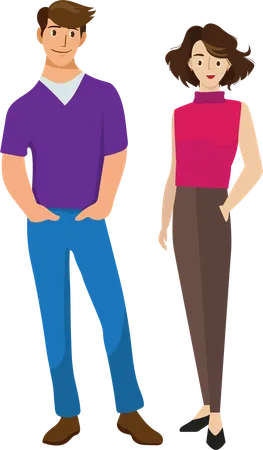 Couple is posing  Illustration