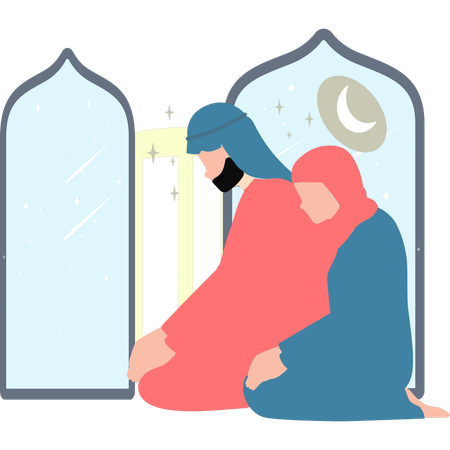 Couple is praying  Illustration
