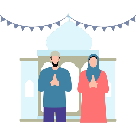 Couple is praying  Illustration