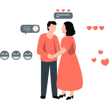 Couple is standing  Illustration