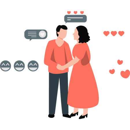 Couple is standing  イラスト