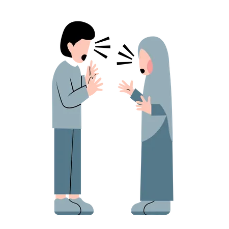 Couple islamique se disputant  Illustration