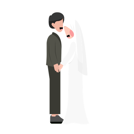 Un couple islamique est amoureux  Illustration