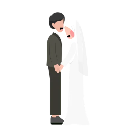 Un couple islamique est amoureux  Illustration