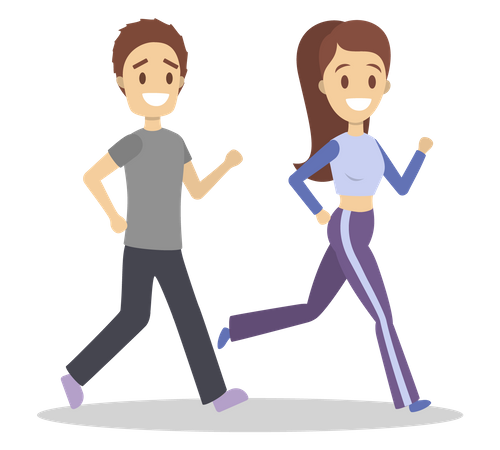 Couple Jogging  Illustration