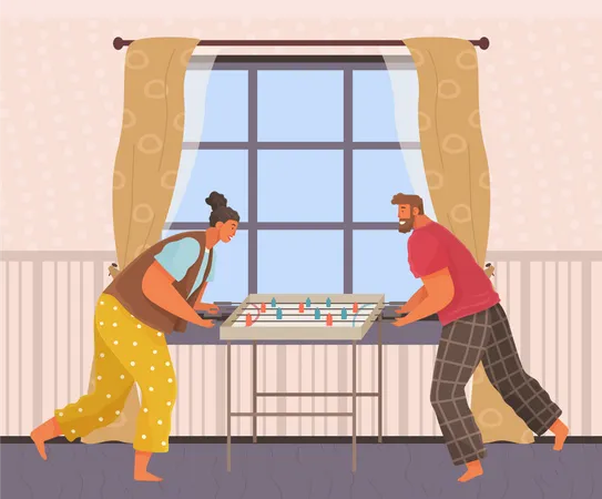 Joyeux couple avec jeu de société  Illustration