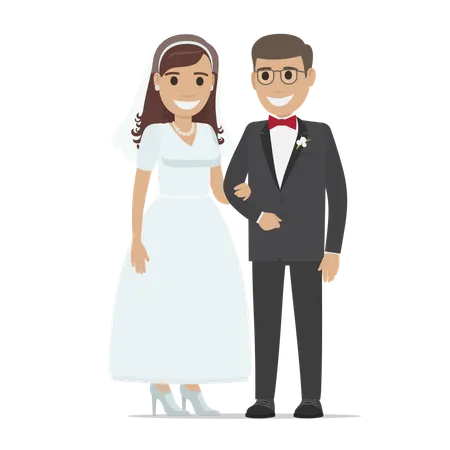 Couple qui vient de se marier  Illustration