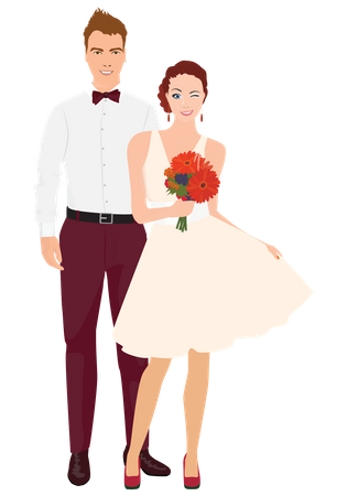 Couple qui vient de se marier  Illustration