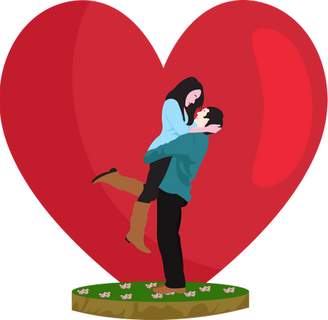 Couple Kiss on Valentine day  Illustration