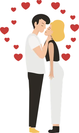 Couple Kissing Illustration