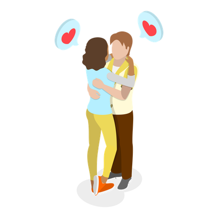 Couple kissing each other  Illustration