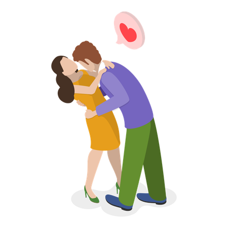 Couple kissing each other  イラスト