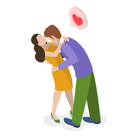 Couple kissing each other  Illustration