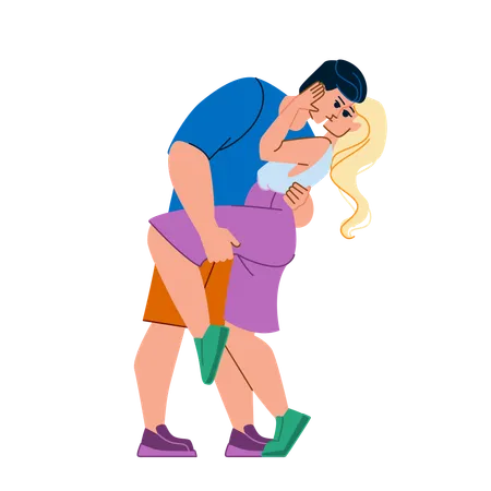 Couple kissing  Illustration