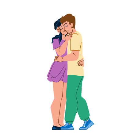 Couple kissing  Illustration