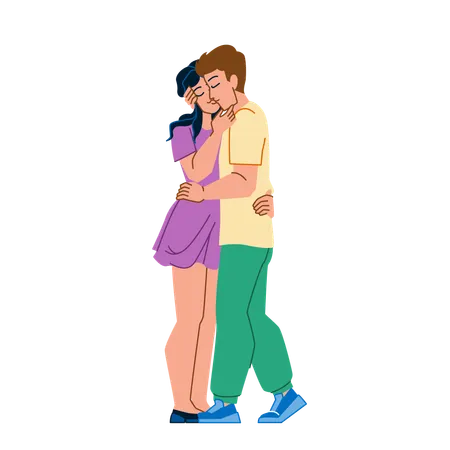 Couple kissing  Illustration