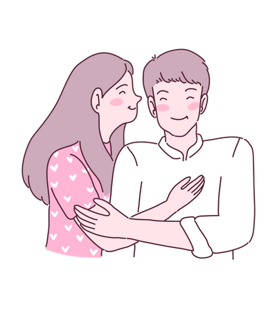 Couple kissing  Illustration