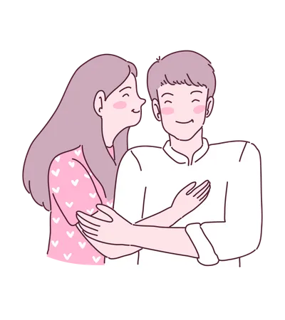 Couple kissing  Illustration