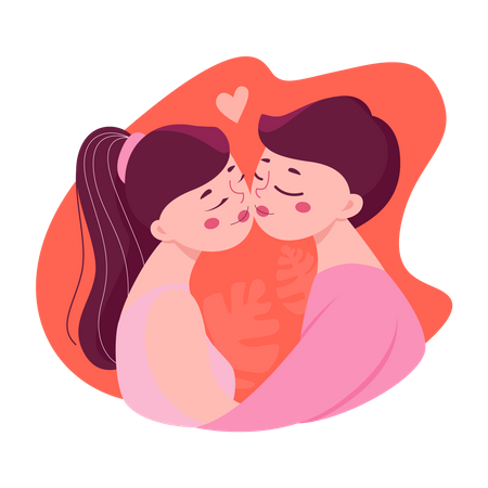 Couple kissing  Illustration