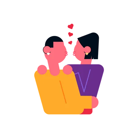 Couple kissing  Illustration