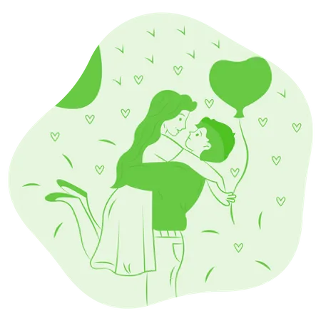 Couple Kissing  Illustration