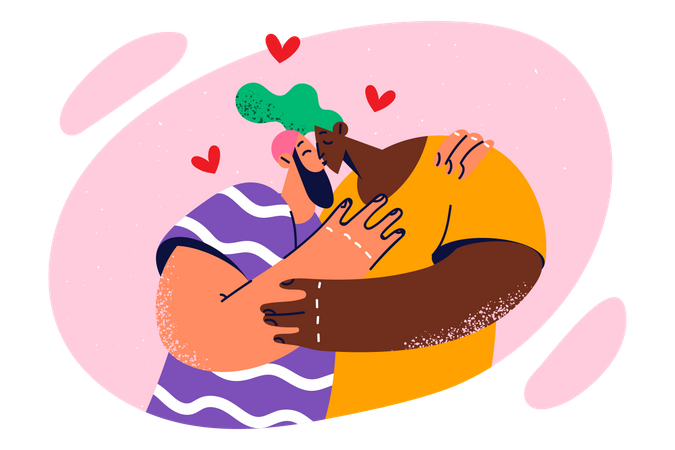 Couple kissing  Illustration