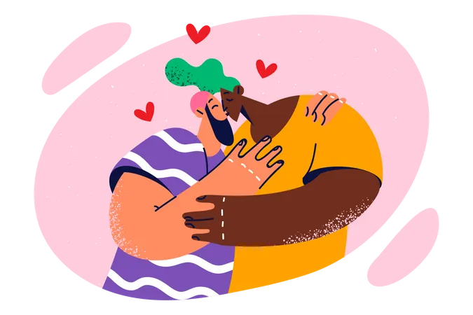 Couple kissing  Illustration