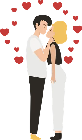 Couple Kissing  Illustration