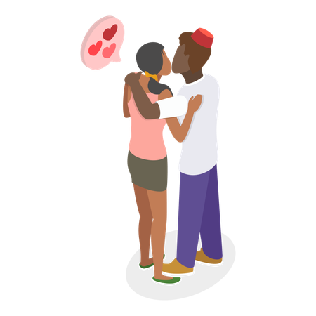 Couple kissing  Illustration